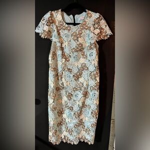 Calvin Klein Elegant Lace Floral Dress